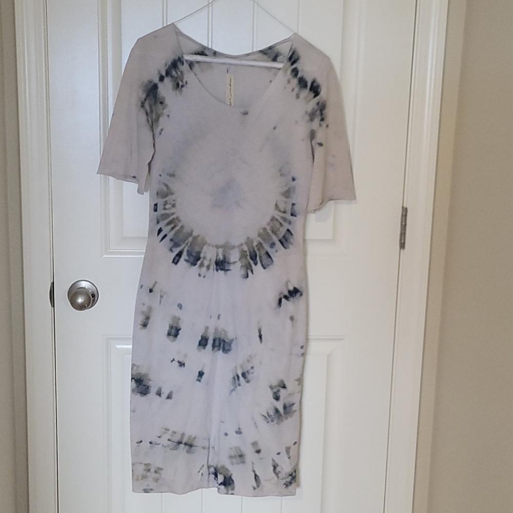 Raquel Allegra Tie-Dye Mini Dress in White and Black